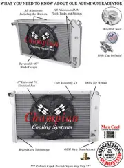 RC 2 Row 1" Tubes Radiator, 16" Fan for 1977 - 1982 Chevrolet Corvette V8 Engine (for: Chevrolet)