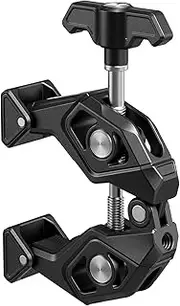 SmallRig Crab-Shaped Super Clamp with Swivel Tip & 1/4"-20 Expansion Holes, Max Clamping 50mm (2") for Camera Mounts, Tripod Accessories, Round Tube/Flat Surface, 5319