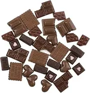 [WLngtv] 30 Pcs Chocolate Resin Charms Assorted Fake Candy Embellishments Brown Flatback Chocolate Ornaments for Scrapbooking, Small, Resin, No Gemstone