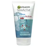Garnier SkinActive PureActive 3-in-1 Wash, Scrub, Mask 150ml