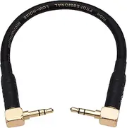 CESS-068 Short Audiophile Audio Cable 3.5mm TRS Right Angle Plug, 6-inch