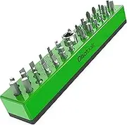 Olsa Tools Magnetic Hex Bit Organizer With Base for Specialty, Drill or Tamper Bits (Green) | Professional Grade Bit Holder