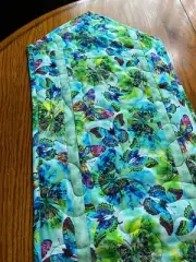 Handcrafted-Quilted Table Runner -Flurry of Butterflies -Springtime Surprise NEW