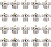 Binxind 20X UHF SO-239 Female Jack Square Shape Solder Cup Coax Connector for Ham Radio