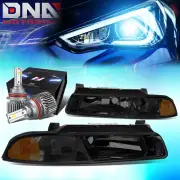 FOR 1995-2000 CHRYSLER CIRRUS HEADLIGHT HEAD LAMP W/LED KIT SLIM STYLE SMOKED (for: Chrysler)
