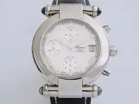 在飛比找Yahoo!奇摩拍賣優惠-真品 CHOPARD 蕭邦 三眼計時造型自動上鍊機械男錶