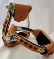 NEW Barrel Racing Trophy Horse STIRRUPS Aluminum Silver/Gold Plated Concho