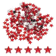 200PCS Acrylic Five-Pointed Star Rhinestone 6x6mm Flat Back Gems Dark Red