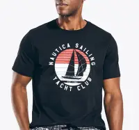 在飛比找Yahoo!奇摩拍賣優惠-Nautica【L】短袖T恤 黑色  SAILING  ST