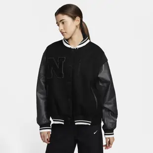 【NIKE】AS W NSW DSTRTED WOOL DSTRYR J 女 休閒外套 黑色-FZ5734010