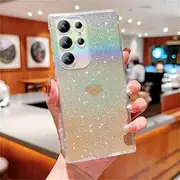 HORRON Love Heart Gradient Glitter Case for Samsung S23 S21 S22 Ultra Plus S20FE A54 A53 A52 A34 A33 A24 A23 A14 A13 12 5G Cover,Gold,for A23 4G 5G