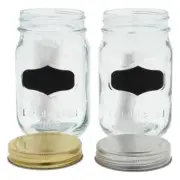 Glass Storage Jar with Metal Lid & Chalk Label Case of 24 FREE SHIPPING