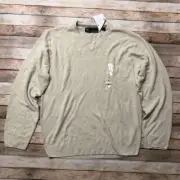 Weatherproof Mens XL Pullover Sweater Argyle Knit Cream Tan