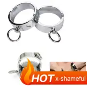 Metal Lockable Wrist Handcuffs Ankle Cuffs Binding Restraint Harness Slaver