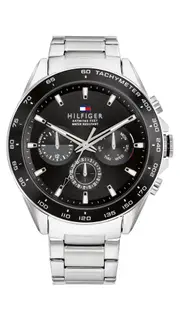 Tommy Hilfiger Owen Silver and Black Men's Watch 1791967 Stainless Steel 7613272451208