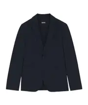 single-breasted patch-pocket blazer DE50 dark blue