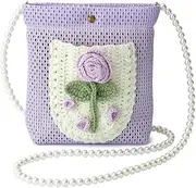 [BBORGDC] Crossbody Bag for Women & Girls - Small Mesh Purse Wallet with Original Design, Perfect as Vacation & Travel Essentials, Beach Bag, or Gift (Purple), Purplemesh/Polyester, Fashionable Casual