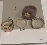 BP Nordstrom Gold Color ring set M/L