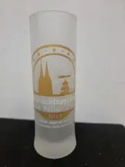 German Ritzenhoff Pilsner Mug Glass Frosted Gold Psalm 107 9 Xmas 0.2 Liters
