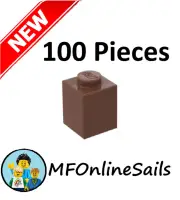 **NEW** 100x Genuine LEGO 1x1 Bricks - Reddish Brown - Piece # 3005 Bulk