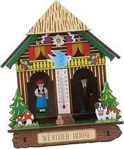MERRYHAPY 1pc Barometer Temperature and Humidity Meter Weatherproof Wall Rain The House Hanging Thermometers Thermometer for Home Indoor Room Thermometer for Home House Thermometer Plastic