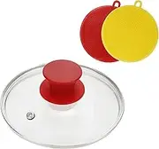Clear Tempered Glass Lid Pot Lid Frying Pan Cover with Silicone Handle, Fits Most Pans, Pots, Pressure Cookers (6.5-Inch)