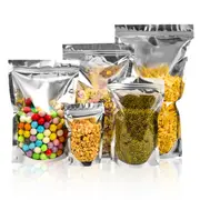 Vivva 50pcs Aluminum Foil Mylar Food Packaging Zip Seal Bags Stand Up Pouches Bags - 5 Sizes