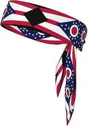 Ohio State Flag Soft and Breathable Lightweight Headscarf Double-Sided Sports Head Tie