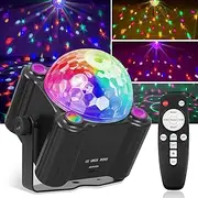 VOLKWELL Disco Ball Light with Music Sync & Voice Activation, DJ Disco Light 6 Colors Remote Control for Party Home Room Dance Birthday Karaoke Halloween Christmas Wedding Show Club Decorations