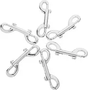 HEATSHAKING 6pcs Double Ended Stainless Steel Snap Hooks for Dog Leash Swivel Design for Walking Training and Traveling Versatile Attachment for Pets Double Headed Clips