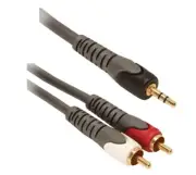 Steren 12-ft. Elite Line "Y" Cable, 1/8" Male to 2-RCA Males