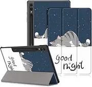 DINGGUAGUA Case for Samsung Galaxy Tab S9 FE+ Plus, Galaxy Tab S9 + Plus 12.4 Inch 2023 SM-X610/X616 X810/X816B/X818U Tablet, Ultra Thin Protective Case with Stand Function, Lazy Cat