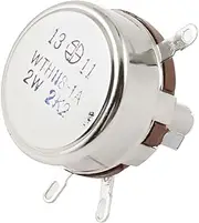 Aexit WTH118-1A (Control electrical) 2.2K ohm 2W 6mm Round Shaft Rotary Wire (39ry233qf329) Wound Potentiometer