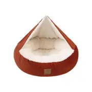 Hooded Corduroy Snookie Pet Nest (Terracotta) - Small