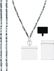 LKMUPNR Beaded Lanyards for Id Badges,Keycard Badge Holder,Lanyards for Cruise Ship Cards,Teacher Lanyard with Id Holder,Teacher Lanyard Breakaway,Clear Badge Sleeve