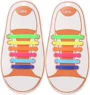 [VICT POPU] Elastic No Tie Shoelaces for Adults and Kids Stretch Silicone Rubber Laceless Shoe Strings
