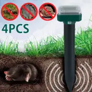 4 Pack Solar Mole Repellent Waterproof Outdoor Ultrasonic Snake Repeller Gopherδ