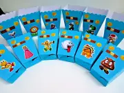 Super Mario /Birthday Party/ favors/ goodie bags/ Popcorn Candy Box SET OF 10
