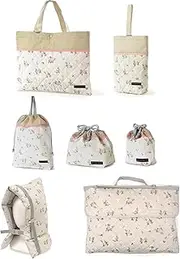 COLORFUL CANDY STYLE NU401100 School Entrance School Entrance 7-Piece Set, Lesson Bag, Shoe Case, Clothing, Gymnastics Clothes Bag, Lunch Bag, Cup Bag, Small Items, Disaster Preparedness Headband,