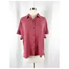Rachel Zoe Women's Top Dark Mauve Button Front Size Medium Short Sleeve Career