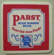 PABST BLUE RIBBON BEER Old-Time Flavor COASTER, Mat, Milwaukee WISCONSIN P-748