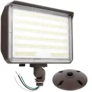 100W LED Flood Light with Knuckle, Outdoor Flood Light Dusk to Dawn Photocell...