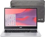 [acer] Chromebook 315 15.6 FHD Laptop | Intel Celeron N4500 | Intel UHD Graphics | Built-in Webcam| microSD Card Reader| Silver | 4GB RAM | 64GB SSD | Chrome OS |Bundle with 64GB USB Flash Drive