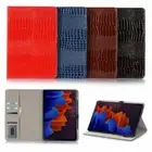 For Samsung Galaxy Tab S7 S8 S9 FE+ Crocodile PU Leather Wallet Smart Case Cover