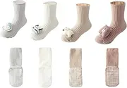 [AFOZOE] Cotton Baby Boys' Socks, Non-Slip Sports Socks and Stopper Socks for Children in Cute Designs, Non-Slip Socks for Baby Boys