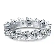 ANYCO Ring Silver Dylam Best Selling Full Eternity Love 5A grade Zircon Diamond Sterling Silver Row Drill Ring