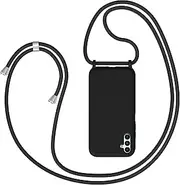 [Coqinen] Mobile Phone Lanyard for Samsung Galaxy A14 5G/4G, Case with Strap, Necklace Samsung Galaxy A14 5G/4G, Mobile Phone Case with Cord for Hanging, Mobile Phone Protective Case with Strap (Black)