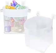 GOKENA 2 Pcs Bath Toy Organizer Mesh Storage Bag Polyester Toy Organizer Wall Mounted Mesh Bath Toy Organiser Kids Quick Dry Bathtub Mesh Net Bathtub Toy Holder for Bathrooms