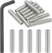 uxcell 3/8-16x2 Internal Hex Socket Set Grub Screws, 10 Pcs 304 Stainless Steel Cup Point Set Screw with Hex Key Wrench for Door Handles Bathroom Fixtures