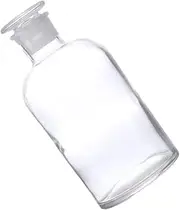 Veemoon 1Pc Narrow Mouth Glass Bottle with Scale Heat Resistant Chemical Storage for Laboratory Use Frosted Glass Stopper High Light Transmittance